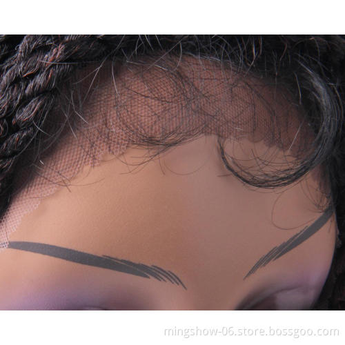 Fast delivery kinky twist braided lace wig, ombre  front lace wig braided